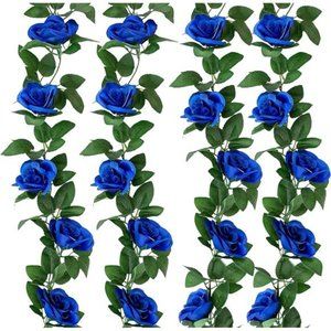 4PCS(30FT) Artificial Rose Vine Fake Rose Garland Artificial Flowers for Hotel